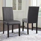 Subrtex Lot de 2 chaises de salle à manger d'intérieur en similicuir, chaises modernes du milieu du siècle pour la maison