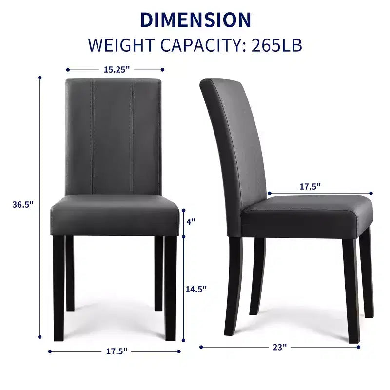 Subrtex Lot de 2 chaises de salle à manger d'intérieur en similicuir, chaises modernes du milieu du siècle pour la maison