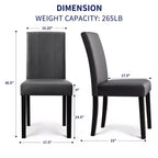 Subrtex Lot de 2 chaises de salle à manger d'intérieur en similicuir, chaises modernes du milieu du siècle pour la maison