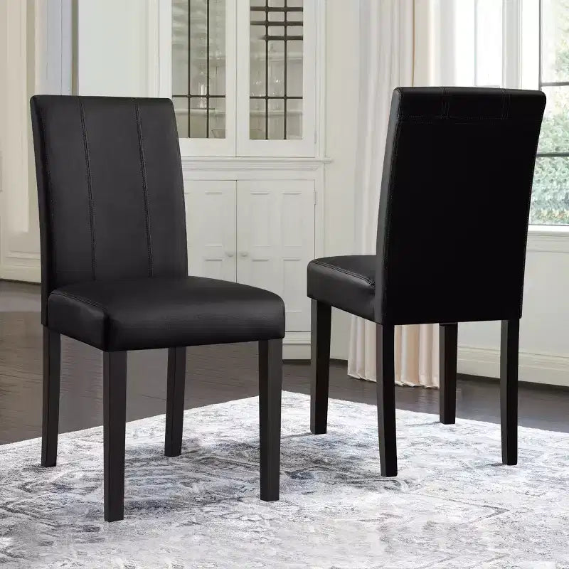 Subrtex Lot de 2 chaises de salle à manger d'intérieur en similicuir, chaises modernes du milieu du siècle pour la maison
