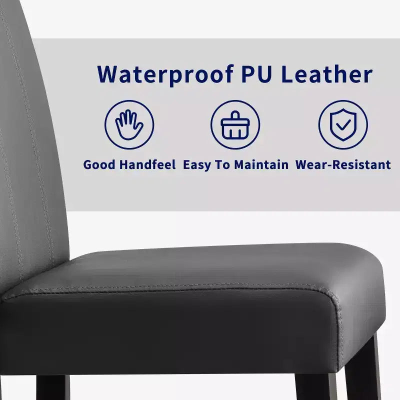 Subrtex Lot de 2 chaises de salle à manger d'intérieur en similicuir, chaises modernes du milieu du siècle pour la maison