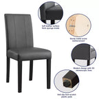 Subrtex Lot de 2 chaises de salle à manger d'intérieur en similicuir, chaises modernes du milieu du siècle pour la maison