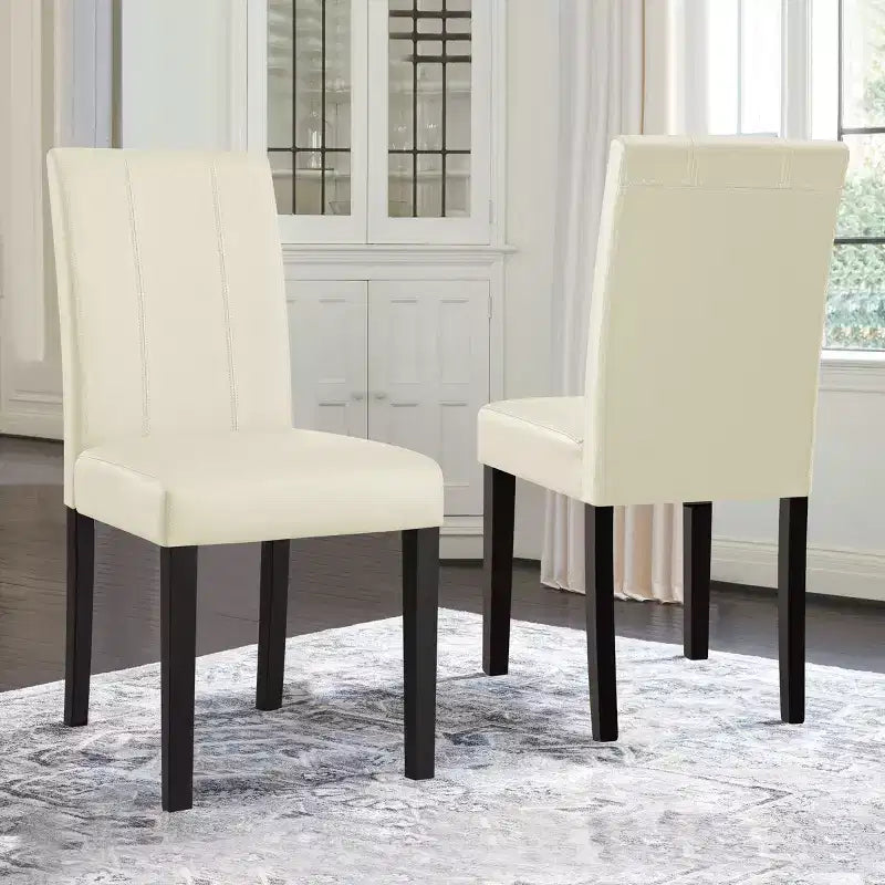 Subrtex Lot de 2 chaises de salle à manger d'intérieur en similicuir, chaises modernes du milieu du siècle pour la maison