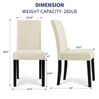 Subrtex Lot de 2 chaises de salle à manger d'intérieur en similicuir, chaises modernes du milieu du siècle pour la maison