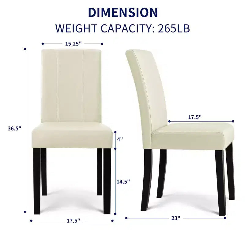 Subrtex Lot de 2 chaises de salle à manger d'intérieur en similicuir, chaises modernes du milieu du siècle pour la maison