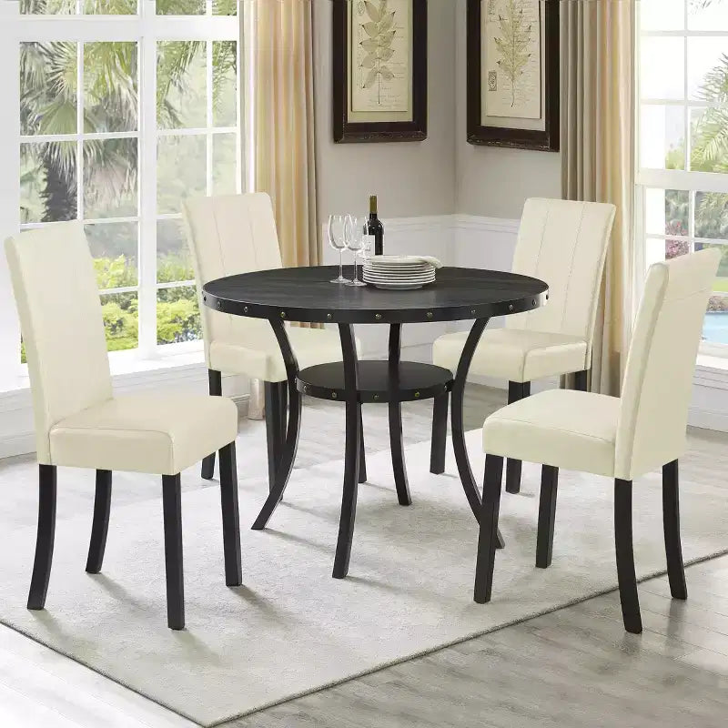 Subrtex Lot de 2 chaises de salle à manger d'intérieur en similicuir, chaises modernes du milieu du siècle pour la maison
