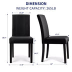 Subrtex Lot de 2 chaises de salle à manger d'intérieur en similicuir, chaises modernes du milieu du siècle pour la maison
