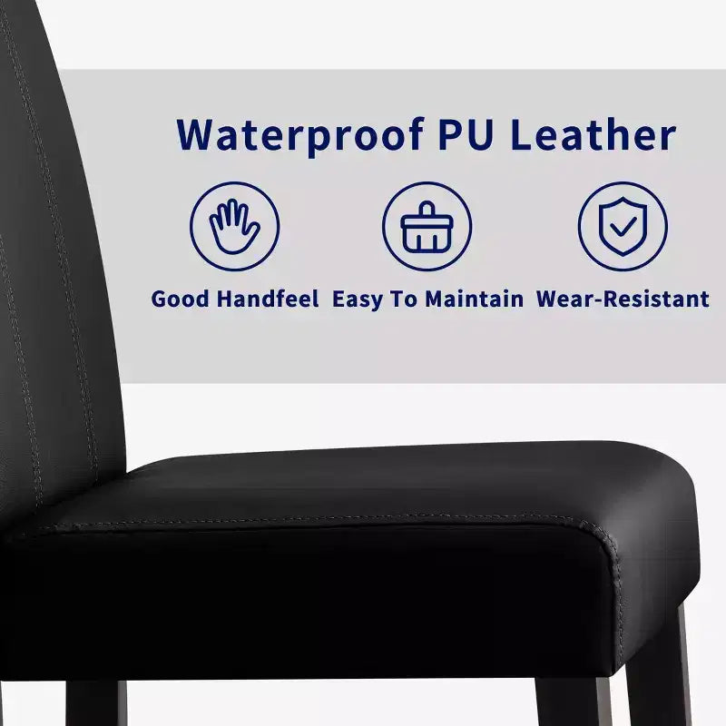 Subrtex Lot de 2 chaises de salle à manger d'intérieur en similicuir, chaises modernes du milieu du siècle pour la maison