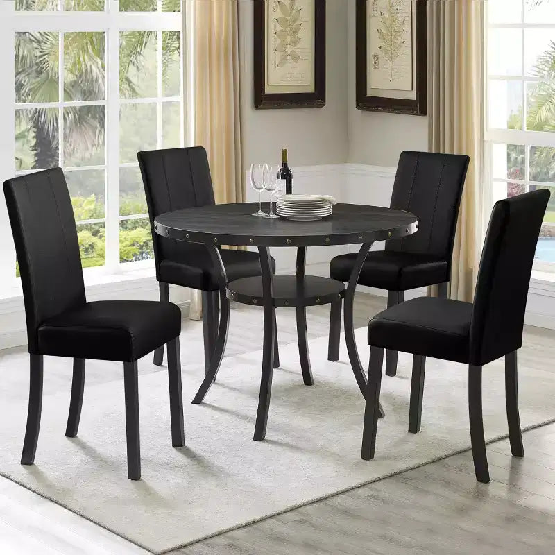 Subrtex Lot de 2 chaises de salle à manger d'intérieur en similicuir, chaises modernes du milieu du siècle pour la maison