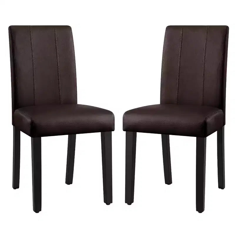 Subrtex Lot de 2 chaises de salle à manger d'intérieur en similicuir, chaises modernes du milieu du siècle pour la maison