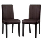 Subrtex Lot de 2 chaises de salle à manger d'intérieur en similicuir, chaises modernes du milieu du siècle pour la maison