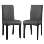 Subrtex Faux Leather Indoor Dining Chair Set Of 2, Modern Mid-Century Chairs For Home