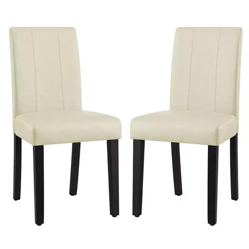 Subrtex Lot de 2 chaises de salle à manger d'intérieur en similicuir, chaises modernes du milieu du siècle pour la maison