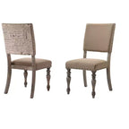 Chaise de salle à manger Birmingham Script en bois flotté avec clous décoratifs, lot de 2