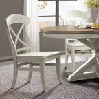 Chaises de salle à manger Roundhill Furniture Harola à dossier croisé, finition blanc fumé, lot de 2