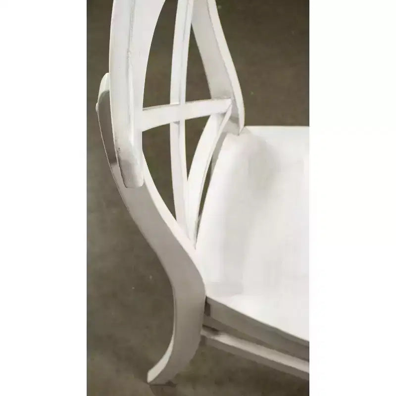 Chaises de salle à manger Roundhill Furniture Harola à dossier croisé, finition blanc fumé, lot de 2