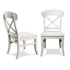 Chaises de salle à manger Roundhill Furniture Harola à dossier croisé, finition blanc fumé, lot de 2