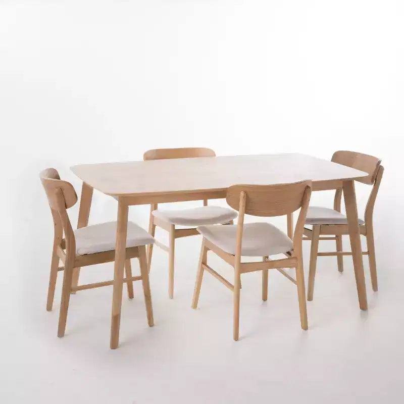 Ensemble de salle à manger GDFStudio Balfern 5 pièces, style moderne du milieu du siècle, en bois et rembourré