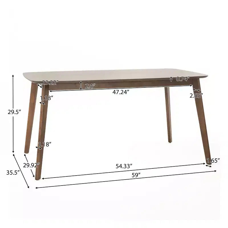 Ensemble de salle à manger GDFStudio Balfern 5 pièces, style moderne du milieu du siècle, en bois et rembourré