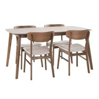 Ensemble de salle à manger GDFStudio Balfern 5 pièces, style moderne du milieu du siècle, en bois et rembourré
