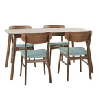 Ensemble de salle à manger GDFStudio Balfern 5 pièces, style moderne du milieu du siècle, en bois et rembourré