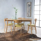 Ensemble de salle à manger GDFStudio Balfern 5 pièces, style moderne du milieu du siècle, en bois et rembourré
