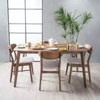Ensemble de salle à manger GDFStudio Balfern 5 pièces, style moderne du milieu du siècle, en bois et rembourré