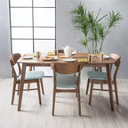 Ensemble de salle à manger GDFStudio Balfern 5 pièces, style moderne du milieu du siècle, en bois et rembourré