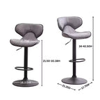 Tabouret de bar pivotant et réglable Roundhill Furniture Masaccio avec base chromée, gris vieilli, lot de 2