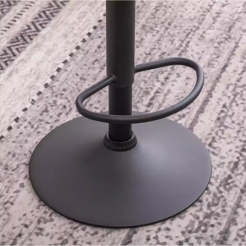 Tabouret de bar pivotant et réglable Roundhill Furniture Masaccio avec base chromée, gris vieilli, lot de 2