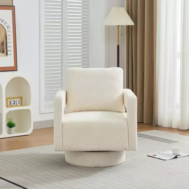 Fauteuil pivotant carré moderne 29,13 W, fauteuil pivotant à 360 degrés avec dossier ouvert - ModernLuxe
