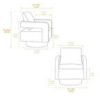 Fauteuil pivotant carré moderne 29,13 W, fauteuil pivotant à 360 degrés avec dossier ouvert - ModernLuxe