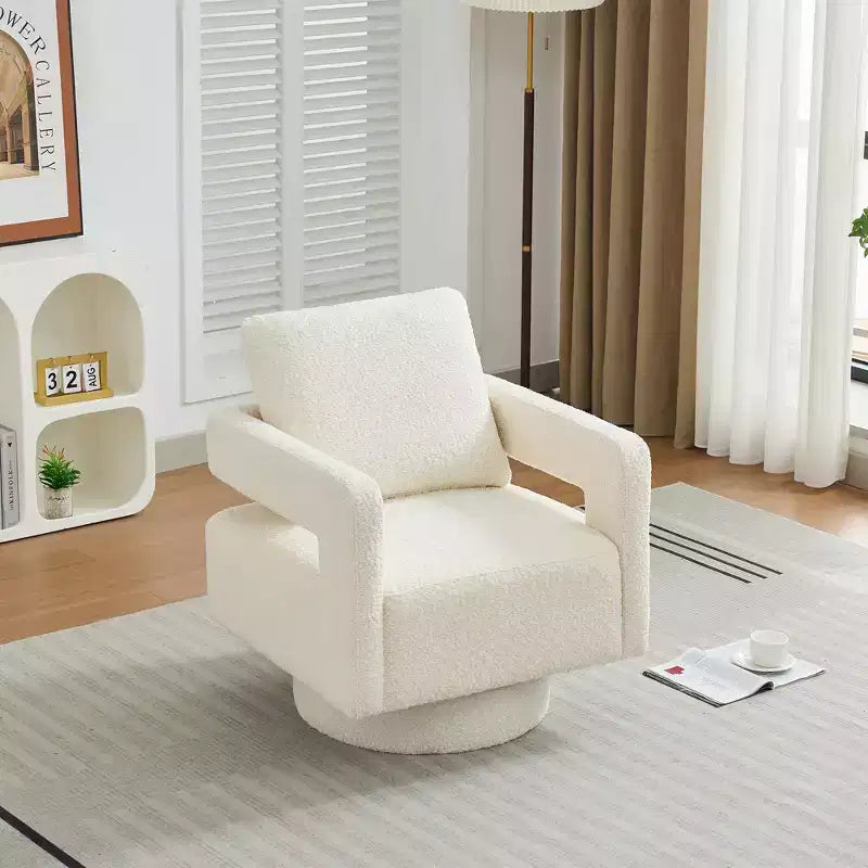 Fauteuil pivotant carré moderne 29,13 W, fauteuil pivotant à 360 degrés avec dossier ouvert - ModernLuxe
