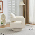 Fauteuil pivotant carré moderne 29,13 W, fauteuil pivotant à 360 degrés avec dossier ouvert - ModernLuxe