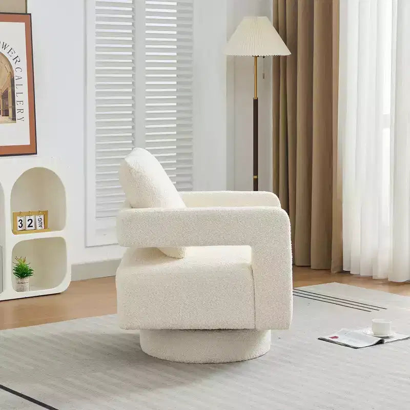 Fauteuil pivotant carré moderne 29,13 W, fauteuil pivotant à 360 degrés avec dossier ouvert - ModernLuxe