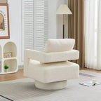 Fauteuil pivotant carré moderne 29,13 W, fauteuil pivotant à 360 degrés avec dossier ouvert - ModernLuxe