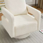 Fauteuil pivotant carré moderne 29,13 W, fauteuil pivotant à 360 degrés avec dossier ouvert - ModernLuxe