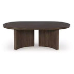 Table basse ovale Ashley Korestone Mid-Century Signature Design, Brun foncé