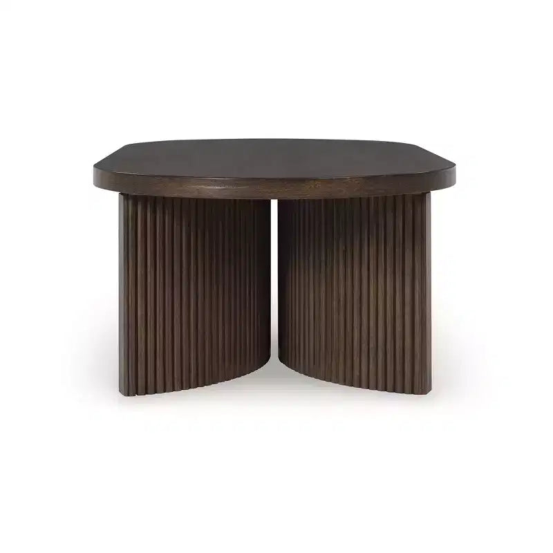 Table basse ovale Ashley Korestone Mid-Century Signature Design, Brun foncé
