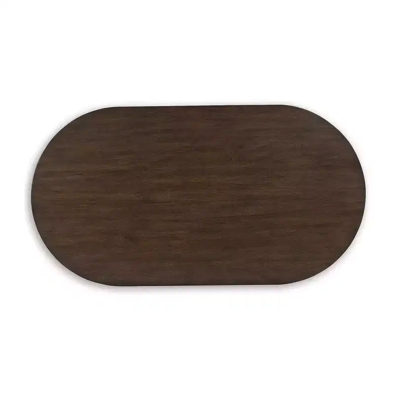 Table basse ovale Ashley Korestone Mid-Century Signature Design, Brun foncé