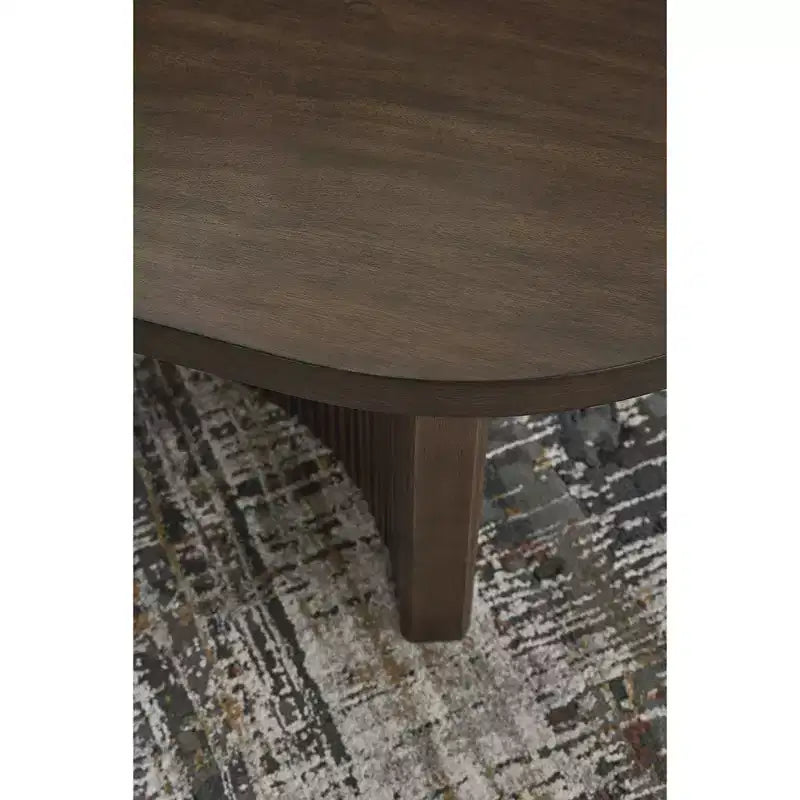 Table basse ovale Ashley Korestone Mid-Century Signature Design, Brun foncé