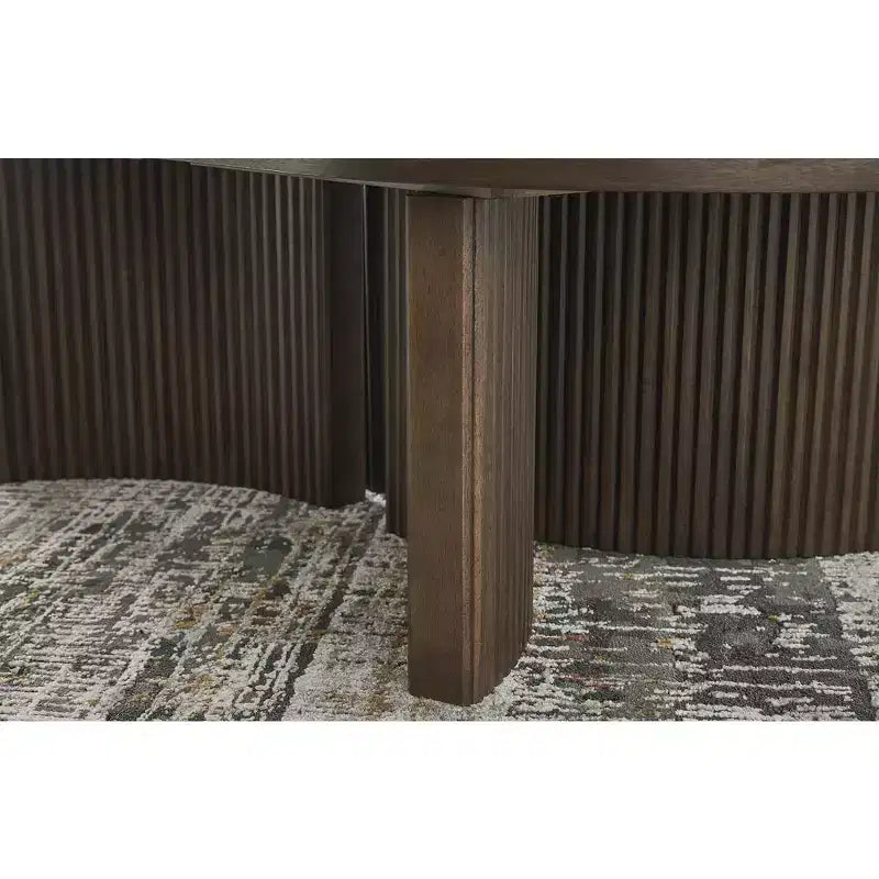 Table basse ovale Ashley Korestone Mid-Century Signature Design, Brun foncé