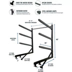 StoreYourBoard Chesapeake Rangement Kayak | Support de Quai Réglable | Au-dessus de l'Eau | 4 Niveaux