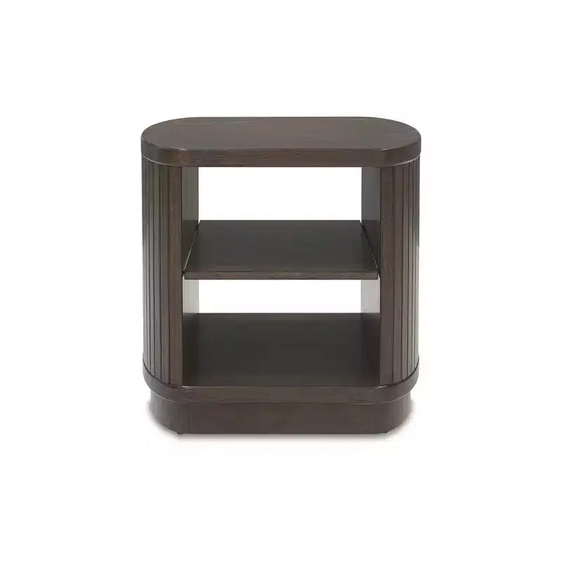 Signature Design by Ashley Korestone Table d'appoint contemporaine avec étagère de rangement, marron foncé