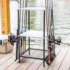 Teal Triangle Tarpin Fishing Pole Stand | Holds up to 10 Rods