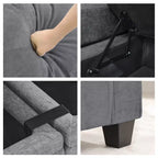 Fauteuil de rangement Hyleory en chenille avec pouf, Fauteuil capitonné confortable avec accoudoirs pour salon ou chambre à coucher