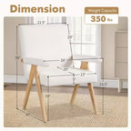 Fauteuil d'appoint moderne du milieu du siècle Costway 1/2 pièce avec cadre en bois d'hévéa massif et accoudoirs rembourrés