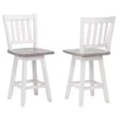 Kings Brand Furniture Gwinn Counter Height Swivel Stool, Set of 2, White/Wash Gray
