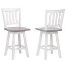 Kings Brand Furniture Gwinn Counter Height Swivel Stool, Set of 2, White/Wash Gray