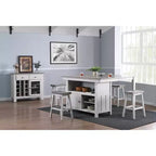 Tabouret de comptoir pivotant Kings Brand Furniture Gwinn, lot de 2, gris/blanc délavé